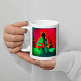 Close-up of NS-841 white glossy mug handle.